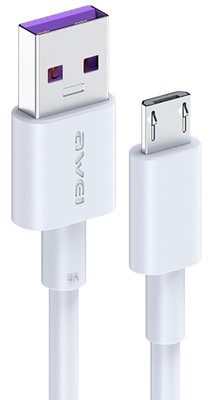 AWEI CL-77M Fast Charge MicroUSB Cable 1m White F_112654 фото