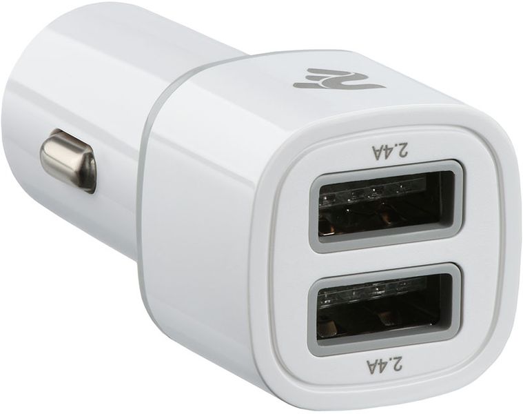 2E Dual USB Car Charger 2.4A&2.4A White F_133775 фото