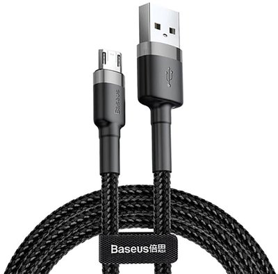 Baseus Cafule Cable USB For Micro 2.4A 1m Grey Black F_137524 фото