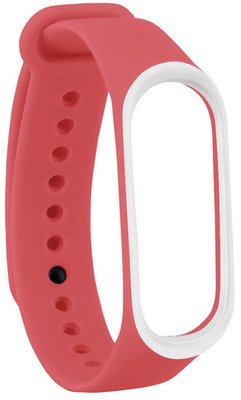 UWatch Double Color Replacement Silicone Band For Xiaomi Mi Band 3/4 Red/White Line F_78583 фото