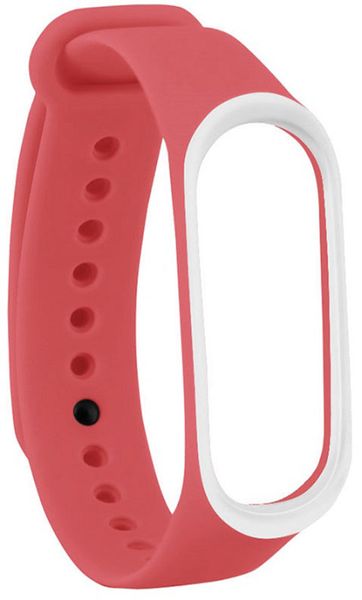 UWatch Double Color Replacement Silicone Band For Xiaomi Mi Band 3/4 Red/White Line F_78583 фото