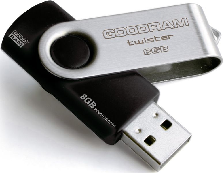 Goodram UTS-2 Twister USB 2.0 8Gb Black F_34067 фото