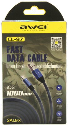 AWEI CL-97 Lightning cable 1m Blue F_92048 фото