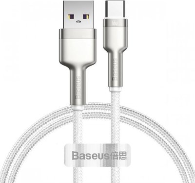 Baseus Cafule Series Metal Data Cable USB to Type-C 66W 1m White F_137582 фото