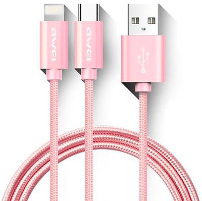 AWEI CL-984 2in1 cable 1m Rose Gold F_112672 фото