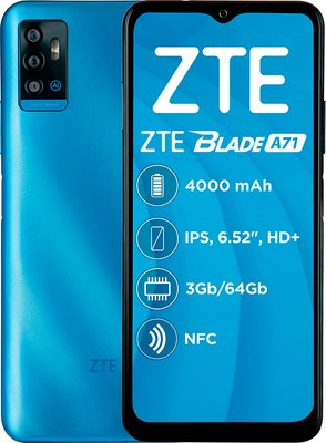 ZTE Blade A71 3/64GB Blue *** F_141479 фото