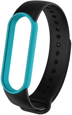 UWatch Replacement Silicone Band For Xiaomi Mi Band 5/6/7 Black/Blue Frame F_126666 фото