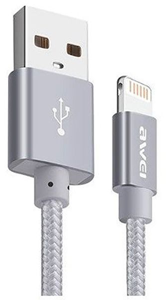 AWEI CL-300 Lightning cable 1m Grey F_87215 фото