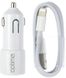 2USB Optima (2.1A) + cable iPhone 5 White (45089) F_49138 фото 2