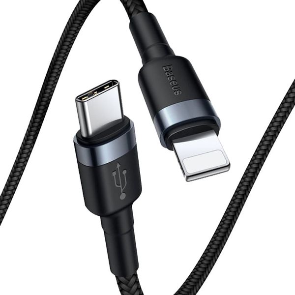Baseus Cafule Cable Type-C to iP PD 18W 1m Gray+Black F_138631 фото