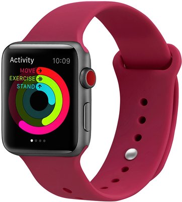 UWatch Silicone Strap for Apple Watch 42/44 mm Rose Red F_101400 фото