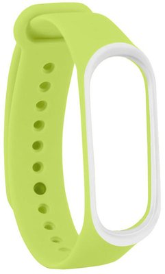UWatch Double Color Replacement Silicone Band For Xiaomi Mi Band 3/4 Yellow/White Line F_72755 фото