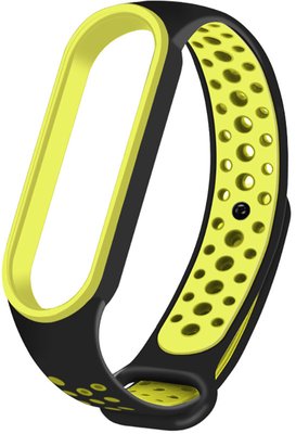 UWatch Replacement Sports Strap for Mi Band 5/6/7 Black/Yellow F_126653 фото