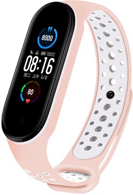 UWatch Replacement Sports Strap for Mi Band 5/7 Pink/White F_126651 фото