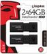 Kingston DataTraveler 100 G3 USB 3.0 64Gb 2pcs Black F_138480 фото 1