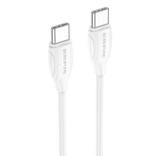 Borofone BX19 Type-C to Type-C 3A, 60W 1m PVC PVC connectors White 145240 фото