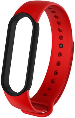 UWatch Replacement Silicone Band For Xiaomi Mi Band 5/6/7 Red/Black Frame F_126661 фото