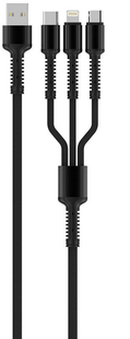 ColorWay 3в1 Lightning+MicroUSB+Type-C 4.0A 20W Grey 143798 фото