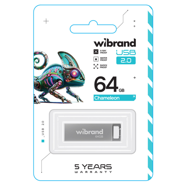 Wibrand USB 2.0 Chameleon 64Gb Silver 144997 фото