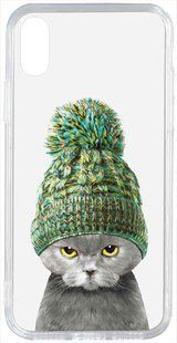 TOTO Acrylic+TPU Print Case Apple iPhone XS Max #7 Cat In Hat Transparent 94914 фото