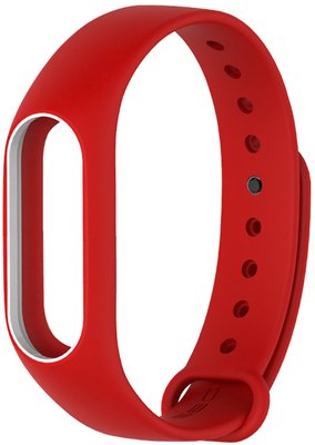 UWatch Double Color Replacement Silicone Band For Xiaomi Mi Band 2 Red/White Line 72749 фото