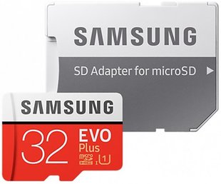 Samsung EVO Plus microSDHC UHS-I сlass10 SD adapter 32GB 61991 фото