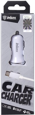 INKAX CD-12 Car charger + Type-C cable 2USB 2.1A White F_72207 фото