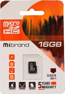 Mibrand microSDHC class 10 UHS-1 16Gb 142183 фото