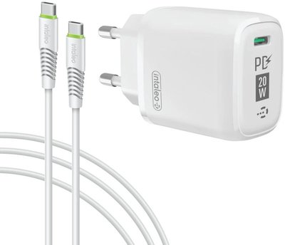 Intaleo TCGQPD120T Fasst Charge PD 20W USB-C Type-C-Type-C Cable White F_139353 фото