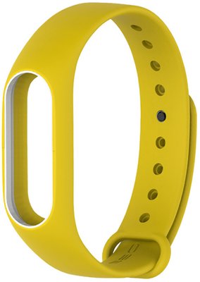 UWatch Double Color Replacement Silicone Band For Xiaomi Mi Band 2 Yellow/White Line 72746 фото