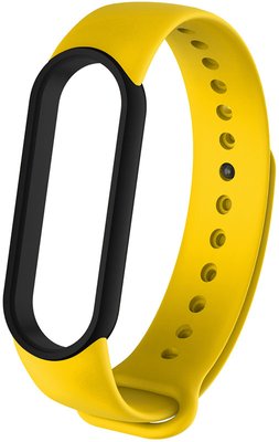 UWatch Replacement Silicone Band For Xiaomi Mi Band 5/6/7 Yellow/Black Frame F_126662 фото