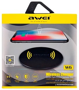 AWEI W6 Wireless charger Black 87221 фото