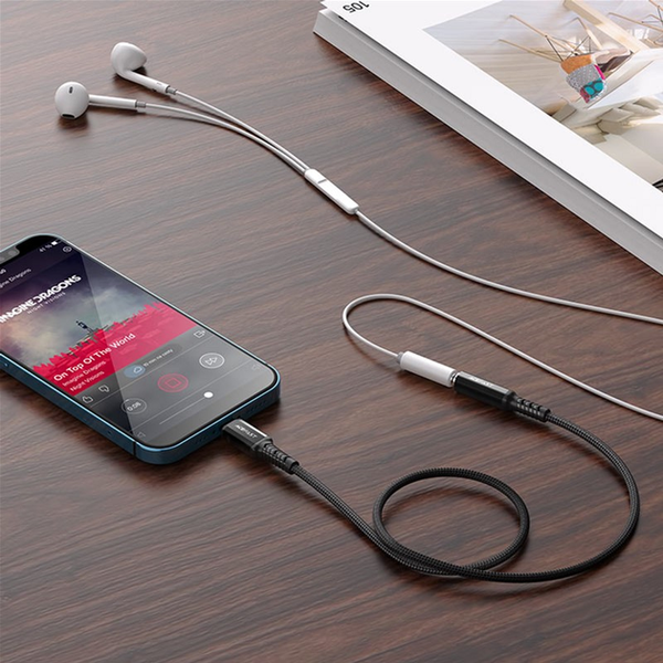 ACEFAST C1-05 Lightning to 3.5mm aluminum alloy headphones adapter cable Black 145014 фото
