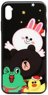 TOTO Cartoon Print Glass Case Apple iPhone X/XS Line friends all about 93168 фото