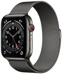 Apple Watch Series 6 GPS + Cellular 44mm Graphite St. Steel Case w. Graphite Milanese Loop (M07R3) 126090 фото