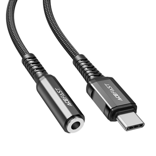 ACEFAST C1-07 USB-C to 3.5mm aluminum alloy headphones adapter cable Black 145013 фото