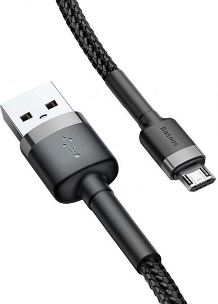 Baseus Cafule Cable USB For Micro 2.4A 1m Grey Black F_137524 фото