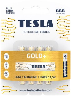 TESLA Batteries GOLD+ AAA LR03 Blister 4 шт. 130636 фото