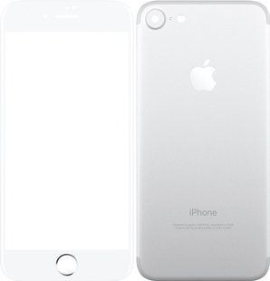 TOTO 2,5D Full cover Tempered Glass front and back iPhone 7 Silver 46528 фото