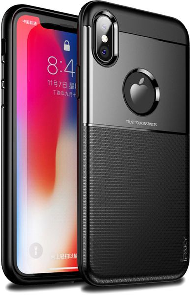 Ipaky Shield Series/Elegant Grid Design TPU Hybrid Case Apple iPhone X Black F_62330 фото