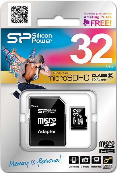 Silicon Power microSDHC class 10 SD adapter 32Gb 31437 фото