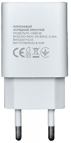 Florence 1USB 2A White (FL-1020-W) 132474 фото