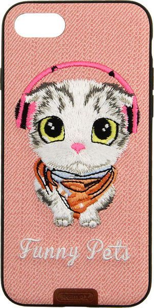 Remax Funny Pets Series Case Apple iPhone 7 Pink 62108 фото
