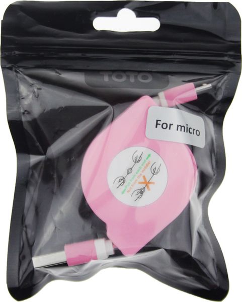 TOTO TKX-66 Flat USB cable microUSB 1m Pink 57475 фото