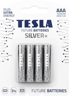 TESLA Batteries SILVER+ AAA LR03 Blister 4 шт. 136803 фото