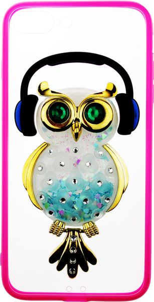 TOTO TPU Stones Case IPhone 7 Plus /8 Plus Owl in Headphones Green F_56754 фото