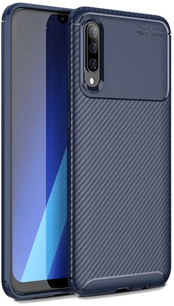 Ipaky Carbon Fiber Series/Soft TPU Case Samsung Galaxy A70 Blue F_98672 фото