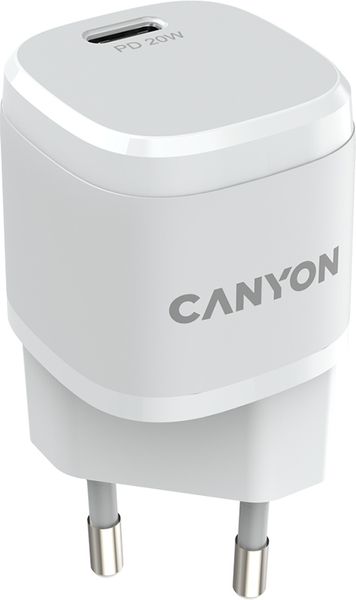 Canyon USB-C PD 20W Mini Wall Charger H-20 White F_139868 фото