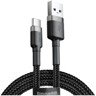 Baseus Cafule Cable USB For Type-C 2A 2m Gray Black F_136699 фото