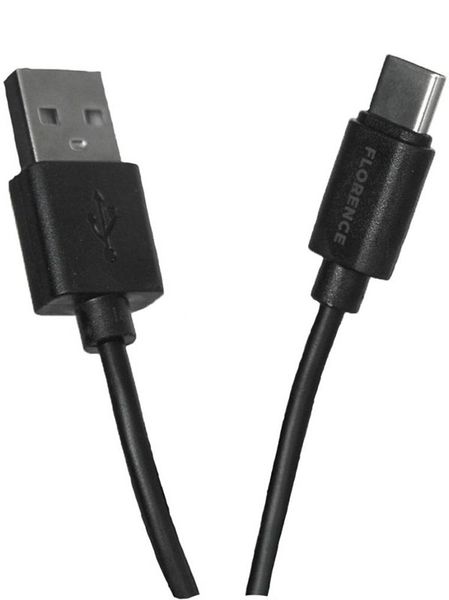 Florence 1USB 2A + Type-C Cable Black (FL-1020-KT) F_138292 фото